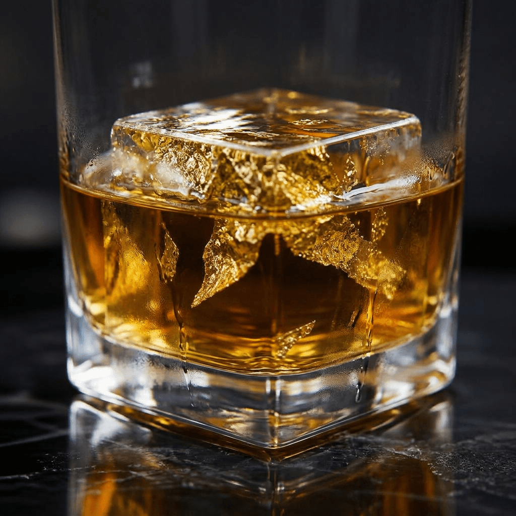 Goldleaf Cube Clear Ice im Cocktailglas